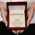 thumbnail image 3 of To My Unbiological Daughter stepdaughter, god daughter - Birthday, Graduation, Engagement, Christmas, Gift - Love Knot Necklace - Message Card & Gift Box, 3 of 5