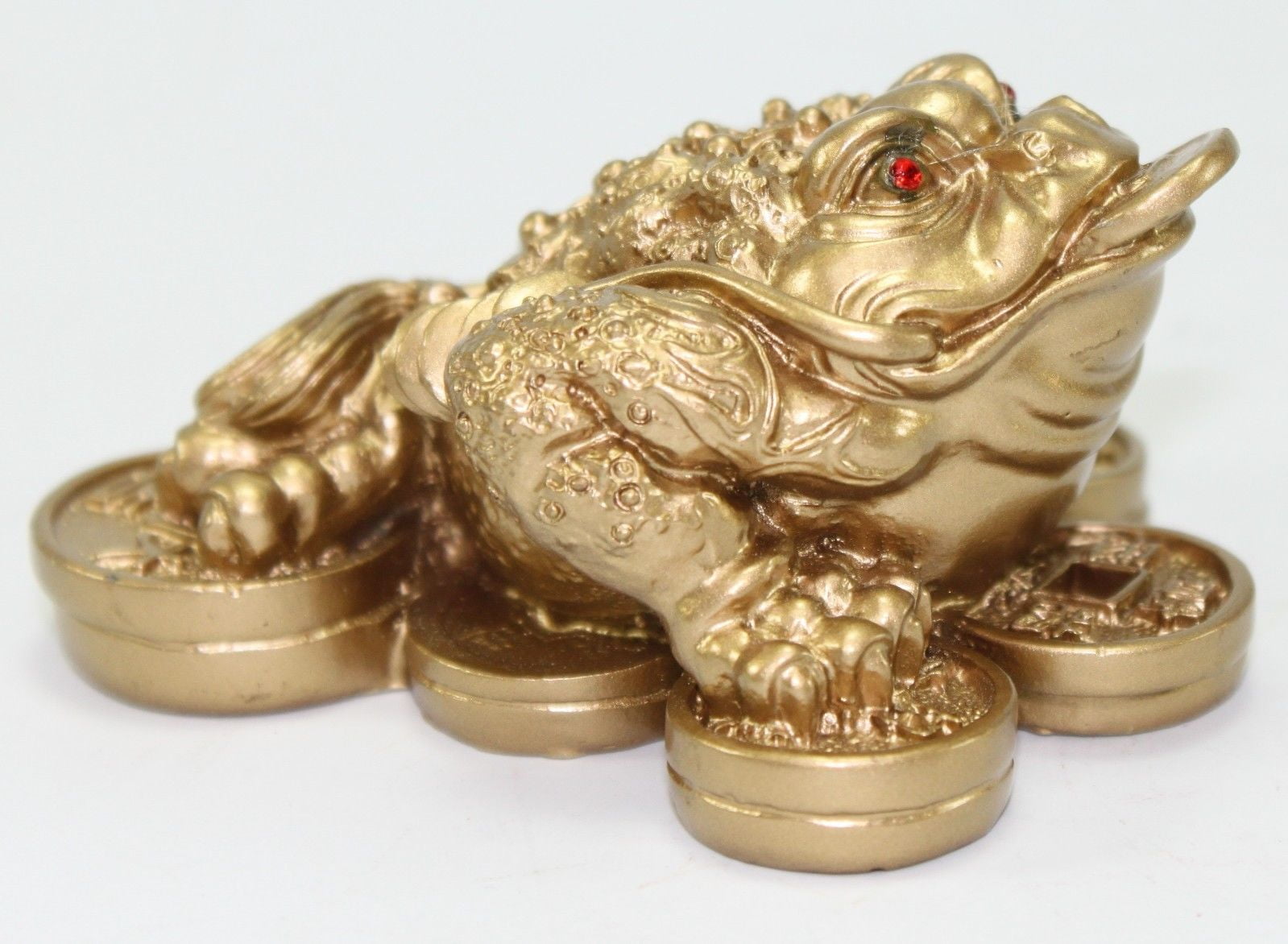 5x Golden Feng Shui Money Lucky Chinese Oriental Asian Wealth Coin Frog Toad 