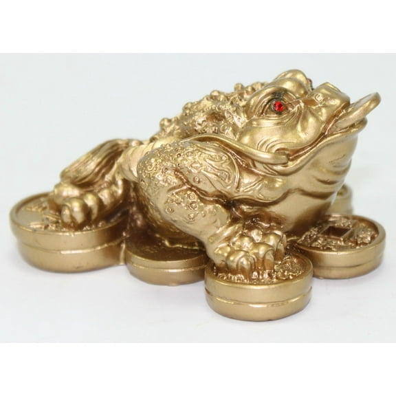 Feng Shui Mini Matte Gold Money Frog Coin Toad Paperweights Home Decor Gift G16220