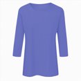 thumbnail image 5 of Towmus Womens Tops 3/4 Sleeve Solid Color Crew Neck T Shirt Oversized Casual Women Blouse Business Work Summer Dresses S-3XL Under $6, 5 of 6