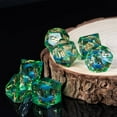 thumbnail image 3 of Cusdie Sharp Edges DND Dice, Liquid Core Quicksand Dice, 7 PCs D&D Dice, Handcrafted Polyhedral Dice Set, for TTRPG Role Playing Game Pathfinder, 3 of 5