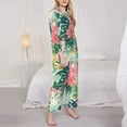 thumbnail image 4 of Bingfone Womens Pajama Sets Tropical Flowers Print,Long Sleeve Loungewear Pajamas Set-Small, 4 of 9