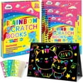 thumbnail image 1 of ZMLM 2Pack Rainbow Scratch Paper Art Notebook Magic Drawing Kit, Arts and Crafts for Kids Toys for 3 4 5 6 7 8 9 10 Year Old Boys Girls, 1 of 7