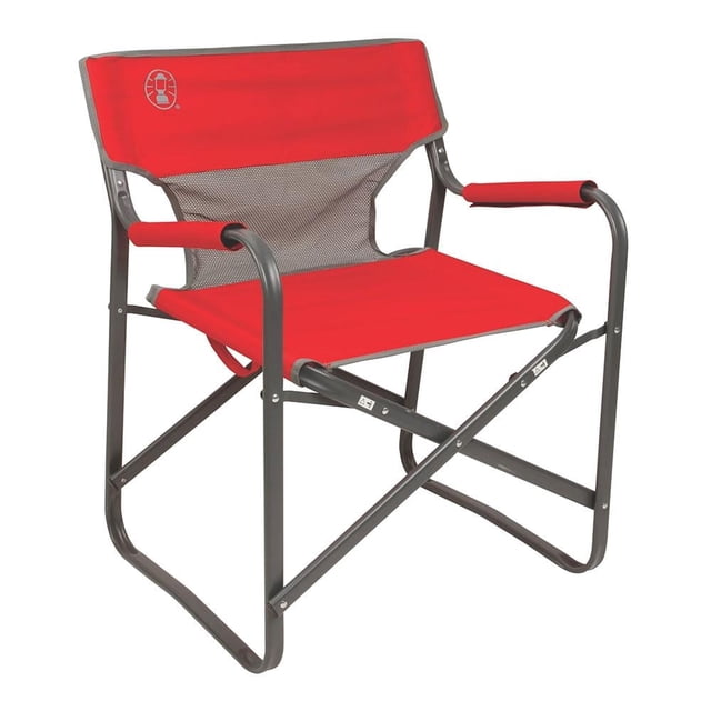 Silla Coleman De Terraza con Respaldo con Malla Refrescante Roja