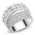 thumbnail image 1 of Alamode 3W1545-10 Women Rhodium Brass Ring with AAA Grade CZ in Clear - Size 10, 1 of 1
