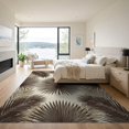 thumbnail image 3 of ODIKA 9'x12' Washable Area Rug Beige Frond Cream Artwork Relaxed Layout Rectangular Fronds Large for Master Suite, California King, Under Bed, Non-Shedding, Easy Care, 3 of 7