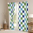 thumbnail image 3 of Feelyou Modern Buffalo Plaid Blackout Curtains Set of 2 (52x84 Each) for Teens, Blue Green Square Window Curtains, Simple Fashion Style Curtains and Drapes, Window Curtains Decor, 3 of 6
