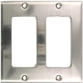 thumbnail image 1 of Plaque d'Interrupteur à Bascule Double en Nickel Satiné, 1 of 1