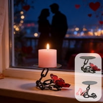 AYktou 3 Inch Vintage Wrought Iron Candle Holders, Black Iron Chain Style Base Tray Ornament Aromatherapy Butterfly Candlestick Jewelry Display Stand Festive Ambiance Home Decoration