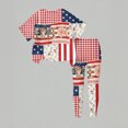 thumbnail image 5 of CCRFTGI 4th of july Outfits for Children Girls 10-12 Cute 1776 2 Piece Outfits American Flag Stars Striped Short Sleeve Tops and Elastic Waist Pants Athletic Clothing Sets Watermelon Red 2-3 Years, 5 of 5