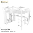 thumbnail image 4 of Bellemave Queen Size Loft Bed with Desk and Wardrobe Metal Loft Bed with Storage Shelves Loft Bed Frame with Guardrails for Kids, Teens, Adult No Box Spring Needed (Queen, White), 4 of 11