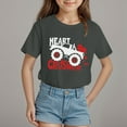 thumbnail image 2 of Tkrady Toddler Girls Valentine's Day New Heart Graphic Short Sleeve Crewneck T Shirts Tops Fun Letter Print Tee Clothes, Sizes 1-14 Years, 2 of 5