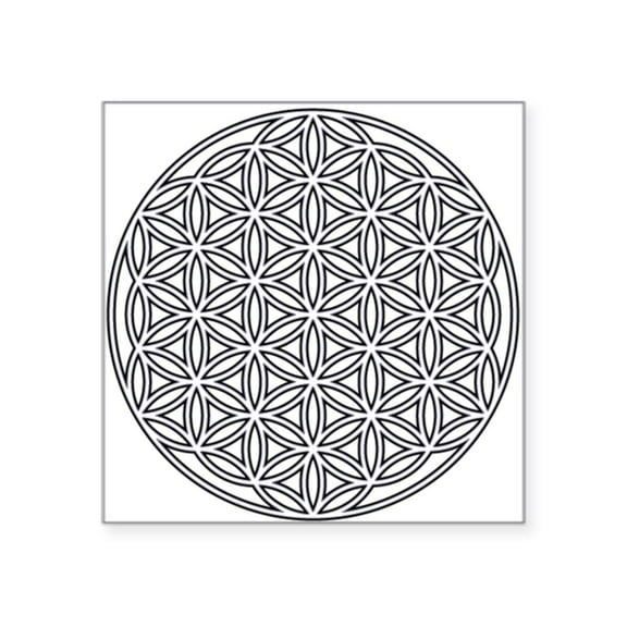 CafePress - Flower Of Life Single White Square Sticker 3 X 3 - Square Sticker 3" x 3"