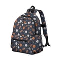 thumbnail image 2 of Basketball and Baseball Black Pattern Cute School Backpack with Padded Back and Adjustable Shoulder Straps 13.4"x11"x4.7", 2 of 5