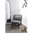 thumbnail image 2 of CC Home Furnishings Cushioned Rattan Wooden Chair - 30.75" - Black and Gray, 2 of 9
