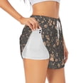 thumbnail image 1 of Balery Animal Paw Pantalones cortos deportivos para mujer con forro y dos bolsillos, elásticos, para entrenamiento, gimnasio, yoga-Large, 1 of 7