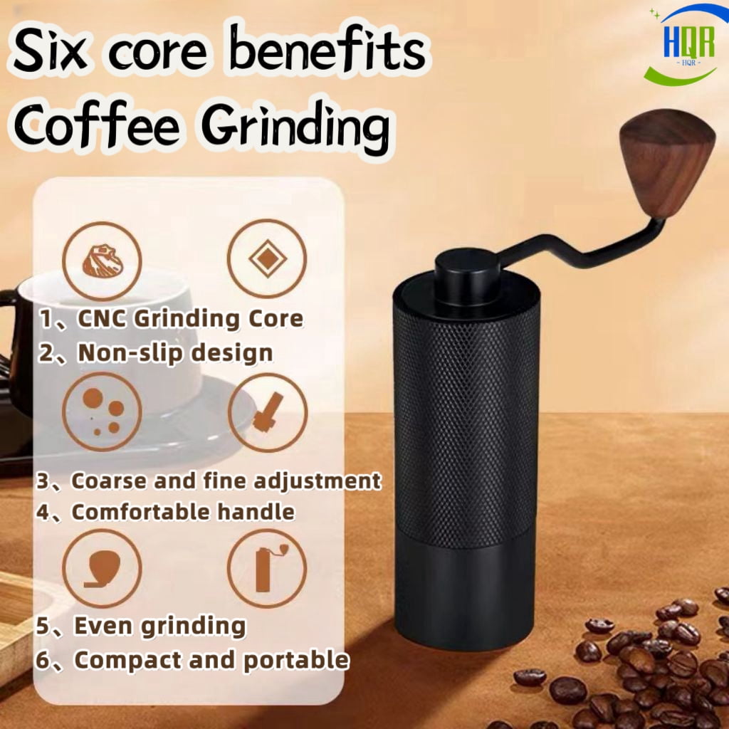 Hand Crank Coffee Grinder, CNC One-Piece Cutting Nickel Grinder, A Must-Have At Home, Great Gift