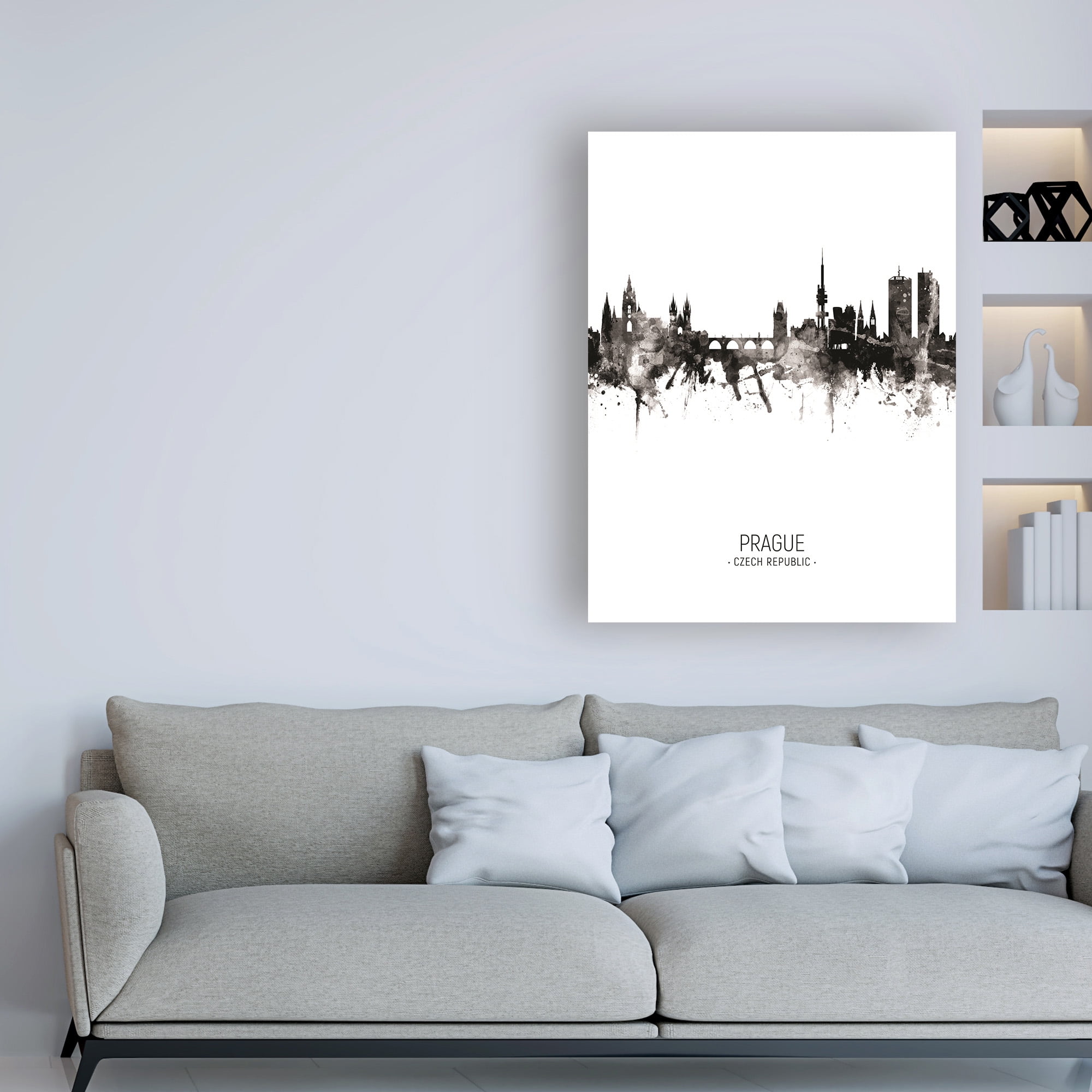 Trademark Fine Art 'Prague (Praha) Czech Republic Skyline Portrait II' Canvas Art by Michael Tompsett