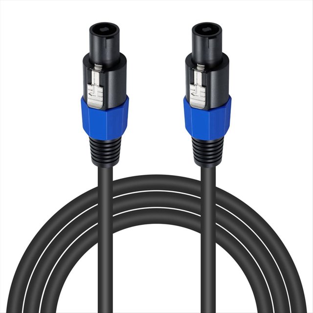 Speakon Cable 6ft Profesional 18Guage Macho A Macho Cable de Audio con Twist Lock para DJ Altavoz y Amplificador