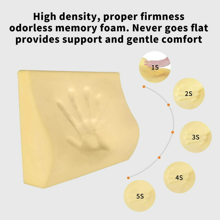 Orthopedic Memory Foam Lumbar Back Support Cushion & Headrest Pillow –  Prime Stash