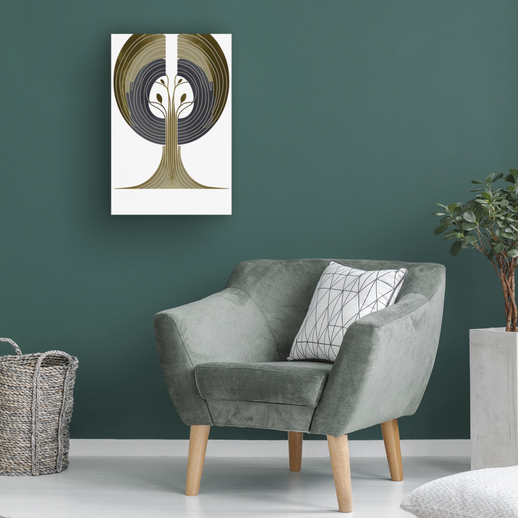 Canvas Wall Art - Ray Heere 'Mid Century Tree Of Life 17' Wall Art for Living Room, Bedroom, or Office Décor by Trademark Fine Art - 30 x 47 Inches