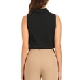 thumbnail image 3 of INSPIRAR CHIC Sin Mangas Camisa de Negocios con Cuello para Mujeres, Body de Botones Talla XS Negro, 3 of 6