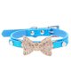thumbnail image 1 of Fiudx Collar para Perro con Brillantes, Diseño de Lazo de Cristal, de Cuero, Personalizado, Elegante Accesorio para Mascotas, Azul, Rosa y Rojo, Tallas Xs-Sm, Perfecto para Perros y Cachorros., 1 of 2