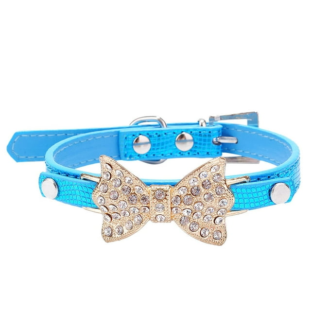 TIMIFIS Fournitures pour Animaux de Compagnie Collier pour Chien Bling Nœud en Cristal Collier pour Animal de Compagnie Collier Ras-du-Cou pour Chiot RDS Automne/hiver