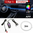 thumbnail image 2 of Hxlamzoo Car LED Atmosphere Neon Strip Light with Music Sync, Bluetooth APP Control & USB Power | Interior Decor Lighting for Cars, Safe & Easy Installation, 2 of 9