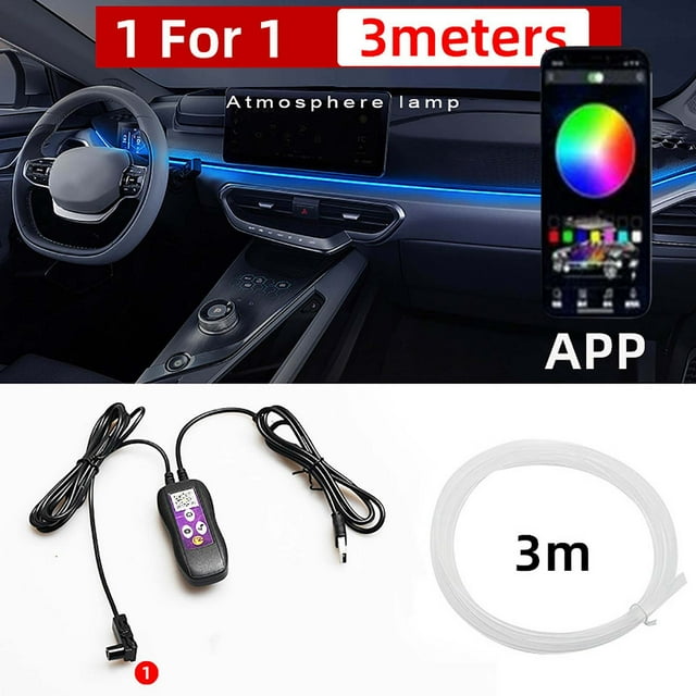 Bande Lumineuse Néon Atmosphères pour Panneau Intérieur de Voiture