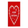 thumbnail image 2 of Festive Red Heart Beach Towel with White Stars & Lights - Perfect for Pool Travel and Bathing - Motivational Design for Women, 2 of 6