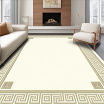 Flatwoven High Traffic Area Rug, Modern Minimalist Trellis Design, Non Slip, Stain Resistant, Washable Area Rugs for Living Room, Bedroom(Beige, 2X3)