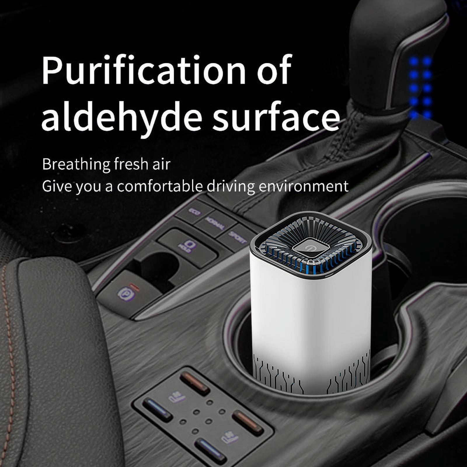 HOTDUCK Car air purifier atomization negative ion small deodorization office filter purification
