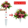 thumbnail image 3 of WindamazingStory Artificial Rose Lily Bouquet Set of 3 for Cemetery Decoration, 3 of 5