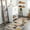 Mustard, Aqua, Peach / Champlin, variant on Hauteloom Champlin Hallway, Kitchen Runner Rug - Modern Geometric Triangle Colorful Abstract Carpet - Black, Gray, Brown, Red - 2'7" x 7'3"