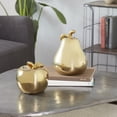 thumbnail image 4 of 7", 9"H Gold Ceramic Decorative Fruit Sculpture, by DecMode (2 Count), 4 of 11