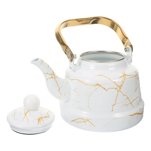 WRITWAA White Enamel Tea Kettle, Household Water Kettle for Kitchen, Stove Top Tea Pot with Handle