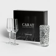 Orrefors Carat 3 Piece Gift Set - Carat Vase + (2) Champagne Glasses