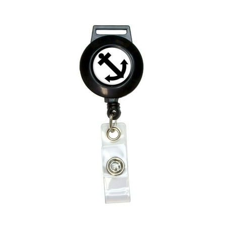 Id Anchor - Anchor - Boat Sailing Black Retractable Badge Card ID Holder