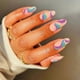 thumbnail image 1 of 24 pieces of manicure round head blue purple color matching simple line wave summer full coverage detachable DIY manicure stickers, 1 of 5
