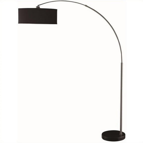 Coaster Contemporary Metal Pendant Drum Shade Floor Lamp in Black