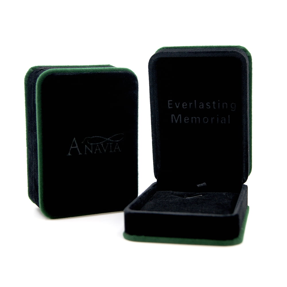 Anavia Long Bar Cylinder Crystal Cremation Jewelry Memorial Necklace Ash Urn Rose Gold with Gift Box