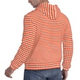 thumbnail image 6 of Uemuo Orange Gingham Pattern Men's Hoodie - Casual Pullover Hoodie with Kangaroo Pocket, Stylish Hooded Sweatshirt for Everyday Wear-4X-Large, 6 of 7