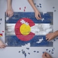 thumbnail image 3 of Rustic Colorado State Flag (1000 Piece Puzzle, Size 19x27, Challenging Jigsaw Puzzle for Adults and Family, Made in USA), 3 of 4