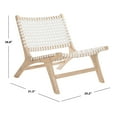 thumbnail image 4 of SAFAVIEH Luna Modern Leather Woven Accent Club Chair, Natural/White, 4 of 7