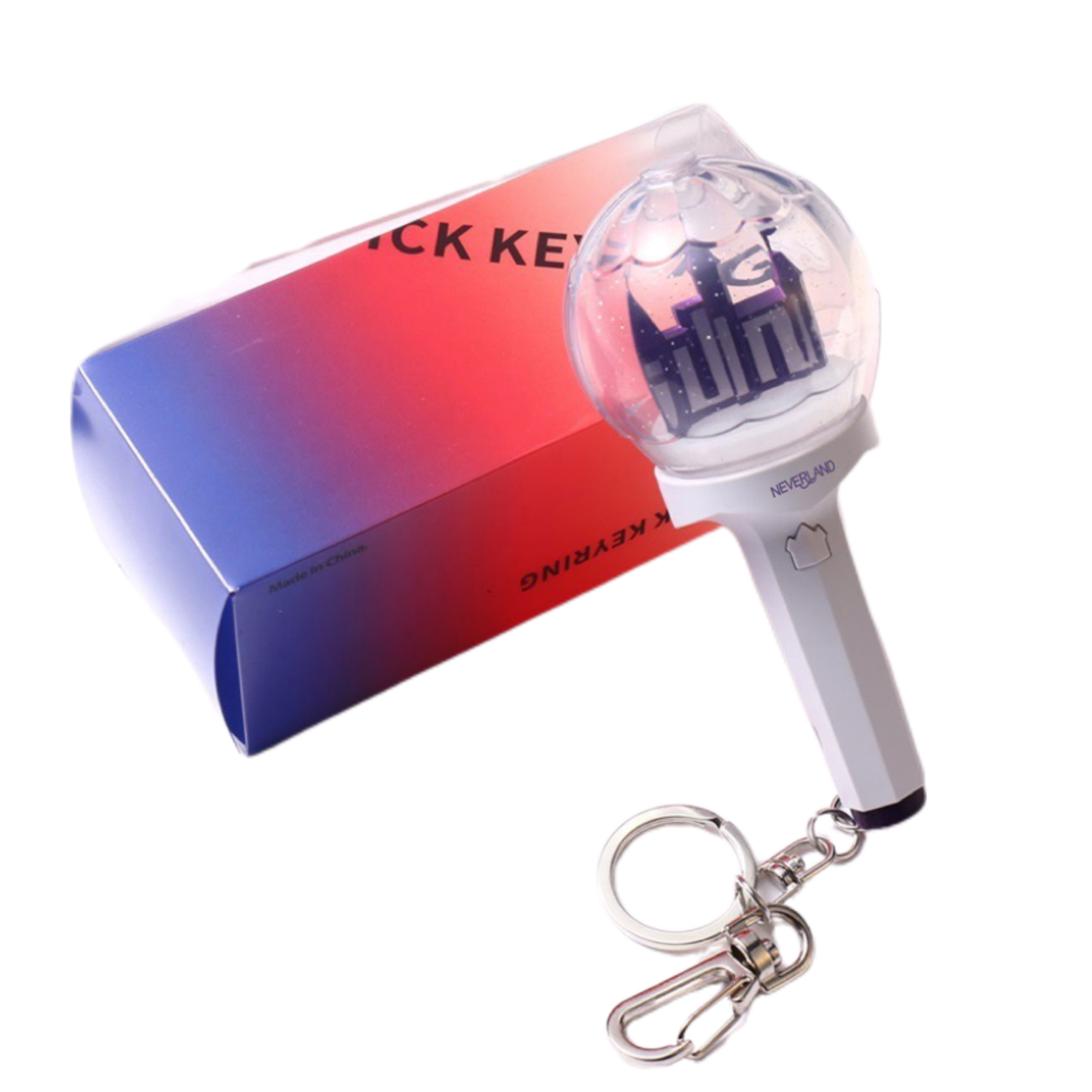 (G)I-DLE Lightstick Ver2 Keychain Kpop Mini Light Stick Pendant for Bag Adjustable Light Colour Concert NEVERLAND Gift Collection(Built-in battery)