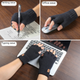 thumbnail image 4 of Guantes de medio dedo acolchados de alpaca y terciopelo para otoño e invierno, tejidos para el frío y el calor, 4 of 5