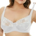thumbnail image 2 of TOWED22 Womens Wireless Bra,Women's Lace Balconette Push Up Plus Size Unlined Underwire Sheer Bra,White, 2 of 3