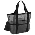 thumbnail image 2 of Bolsa de playa, bolsa de playa de malla portátil, bolsa hombro de malla para deportes húmedos, organizador almacenamiento de deportes para viajes al aire libre, para vacaciones familiares(Negro), 2 of 5