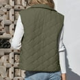 thumbnail image 4 of qucoqpe Women's Quilted Vest Stand Collar Lightweight Zip Up Padded Thermal Warm Sleeveless Jacket Casual Fleece Lined Outerwear Coat, 4 of 10